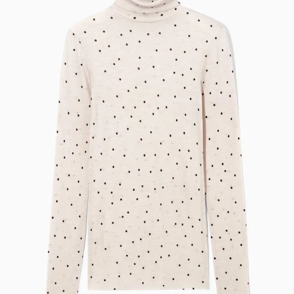 COS polka dot merino wool turtleneck - Small - Picture 4 of 7